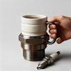 Spark Plugs Ceramic Mug Large Capacity Handcrafted Cup for Coffee & Tea Unique Gift for Mechanics Car Enthusiasts