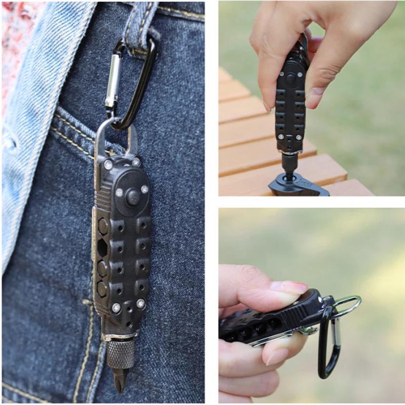Multi Functional Tool Keychain Mini Portable Magic Screwdriver Multifunctional Screwdriver Bottle Opener Tool Set Hand Tools