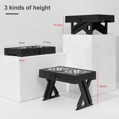 Nastavitelný vyvýšený stůl na misku pro psy s dvojitou miskou z nerezové oceli Stojan pro psy pro kočky