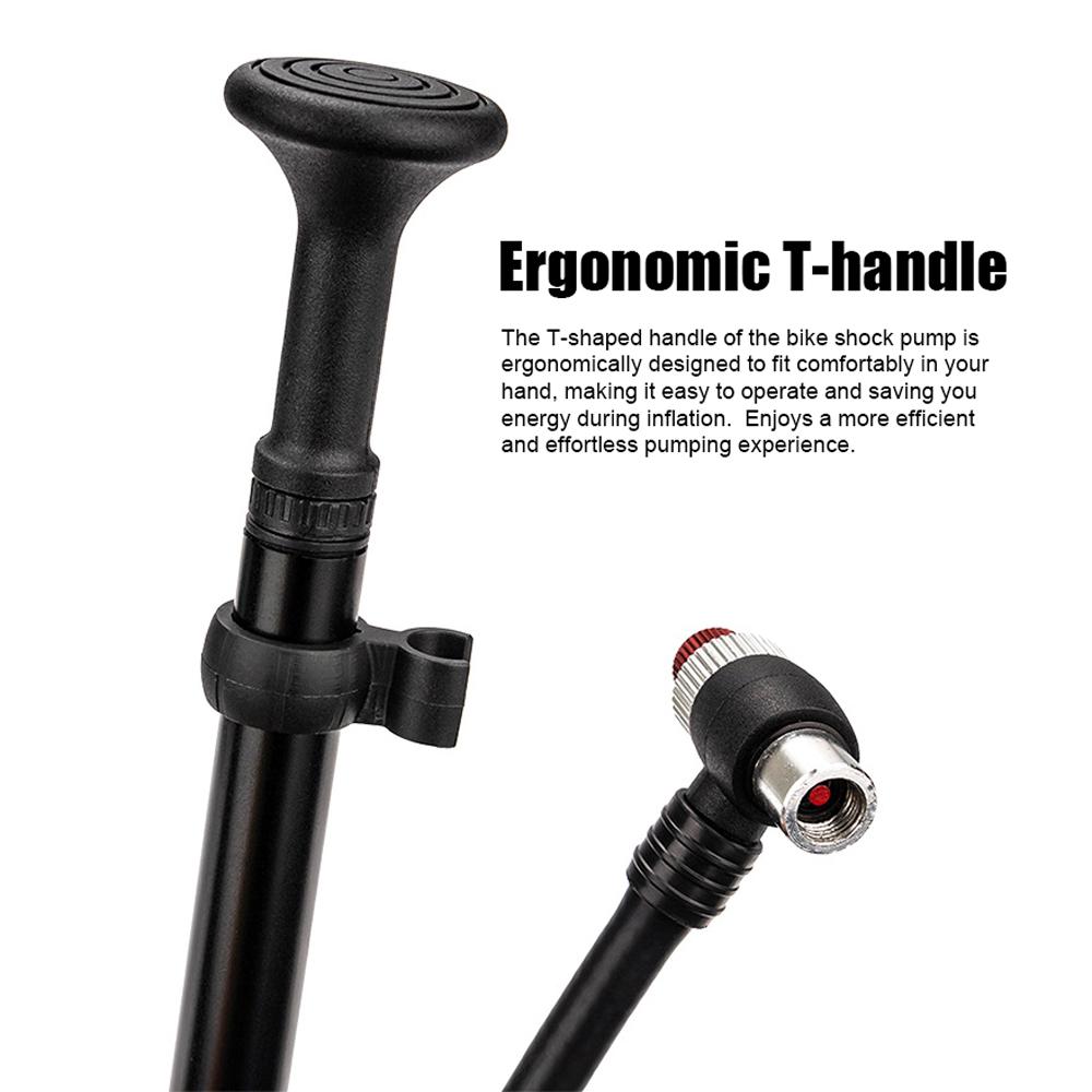 ZTTO Bike Shock Pump with Gauge 300PSI High Pressure Air Pump Schrader Valve for Front Fork & Rear