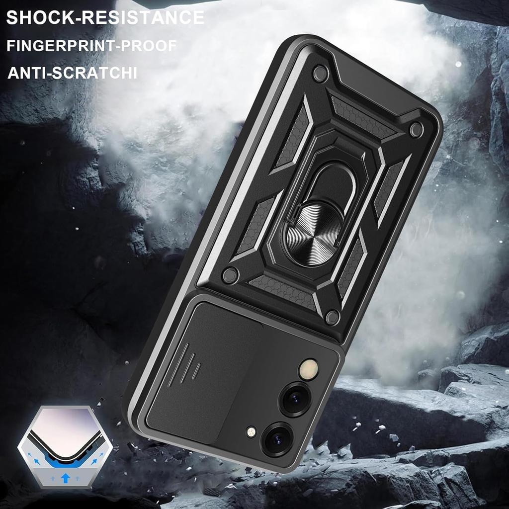 Armor Case For Vivo Y29S 5G Y19S Y04 4G Cover Lens Protection With Ring Magnetic Holder Coque Fundas Capa