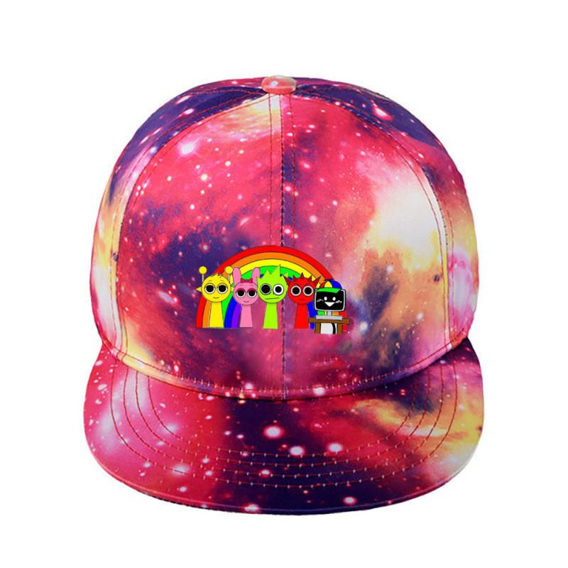 Sprunki Printed Fashion Baseball Cap Adjustable Starry Sky Design Wide Brim Hat