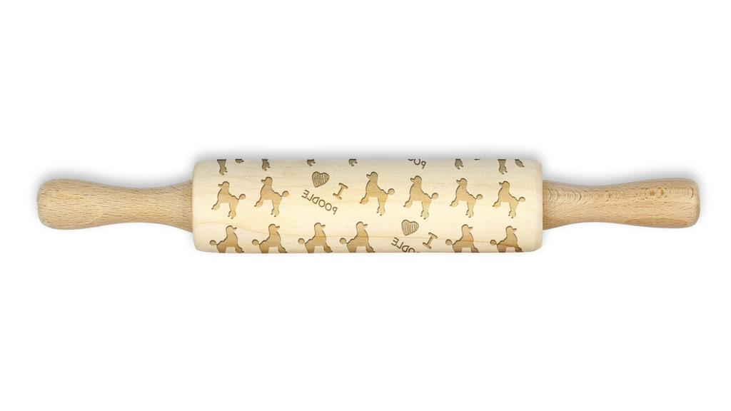 Poodle – Small rolling pin with a dog, patterned dough roller | Art-Dog