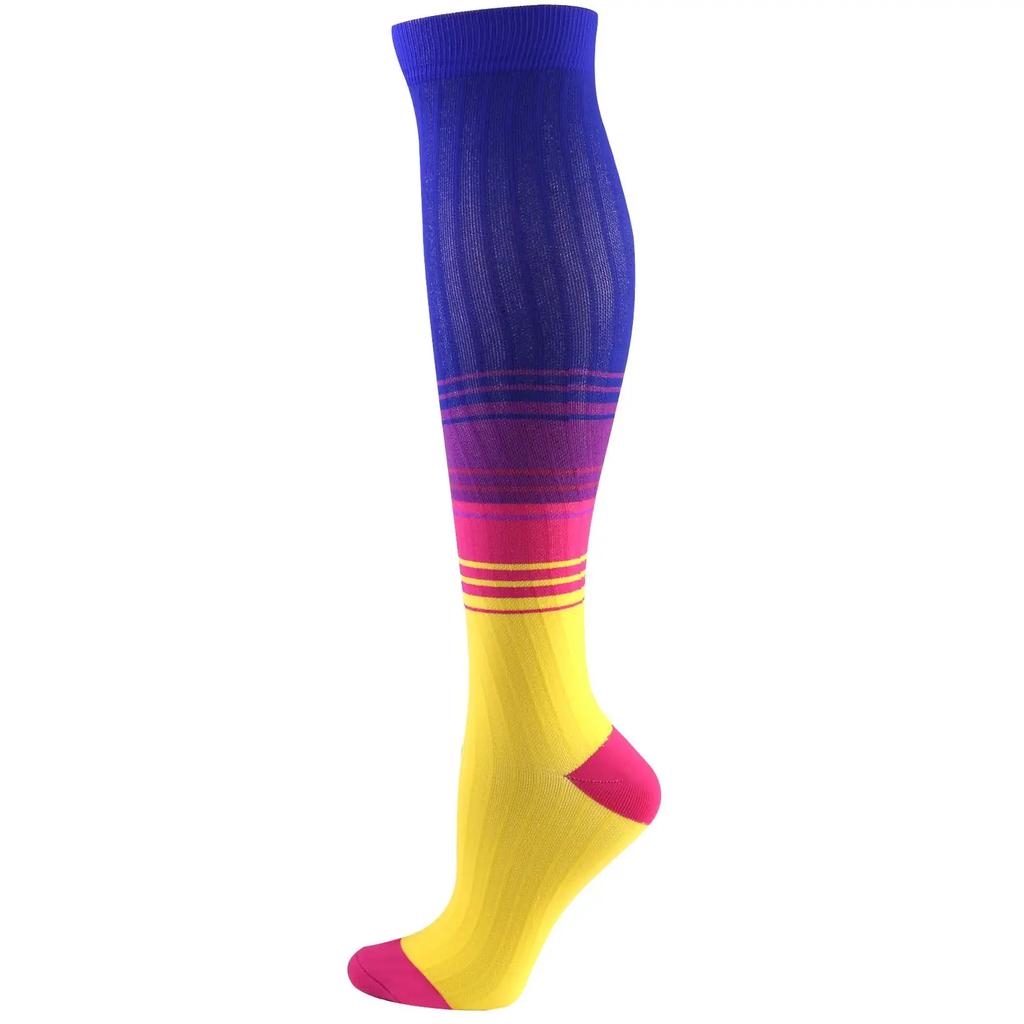 Neue Kompressionssocken für Leggings Atmungsaktiv Laufen Radfahren Druck Fußball Socke für Erwachsene Koreanische Edition Netzwerk-Drucksocken