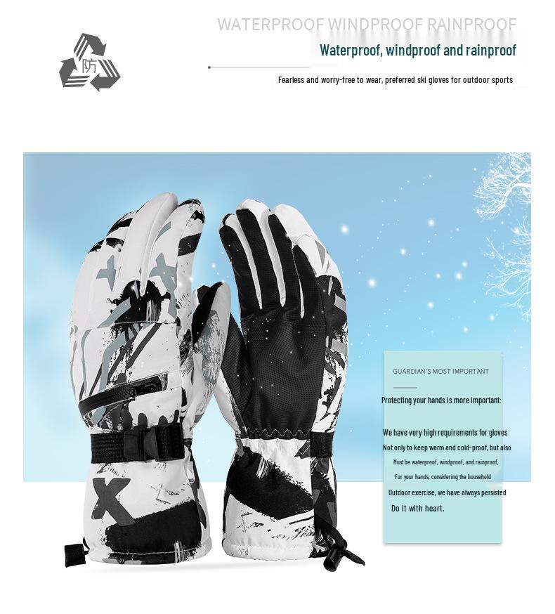 Unisex Winter Ski Gloves: Warm, Touchscreen-Compatible for Outdoor Activities like Mountaineering, Cycling, and Motorcycling