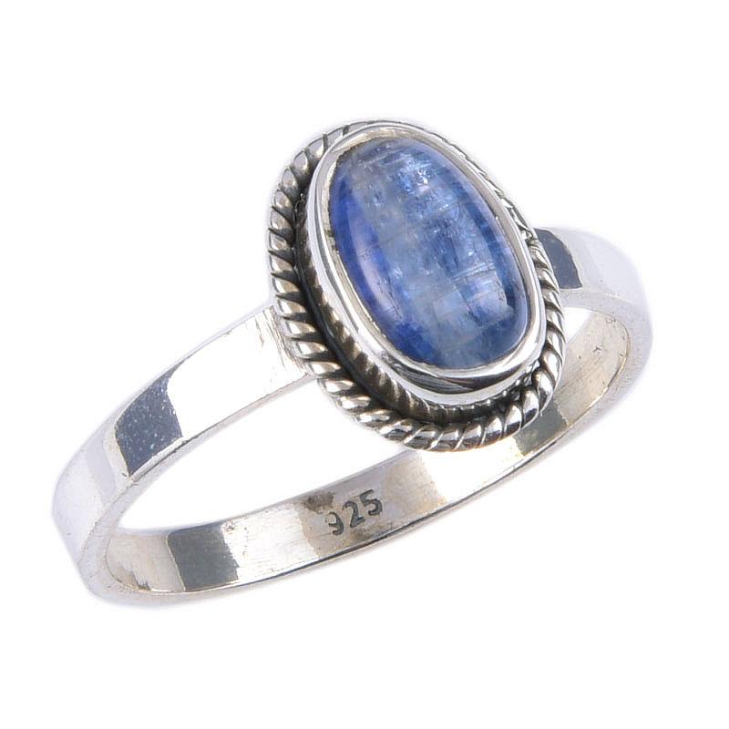 Natural Kyanite Gemstone Handmade 925 Solid Sterling Silver Ring Size 8 Z3H43