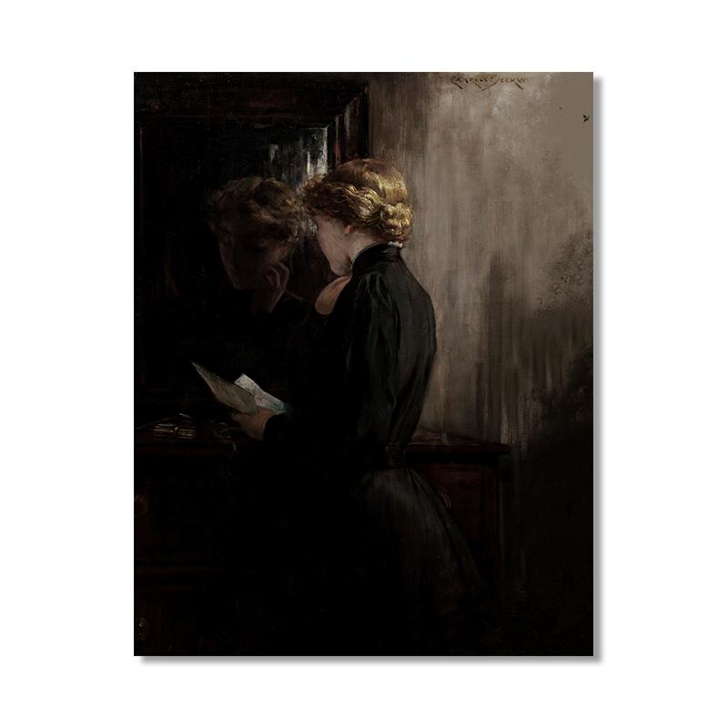 Moody Victorian Paintings Prints Vintage Dark Academia Aesthetic Decor Floral Poster Skeleton Canvas Painting Gallery Wall Decor
