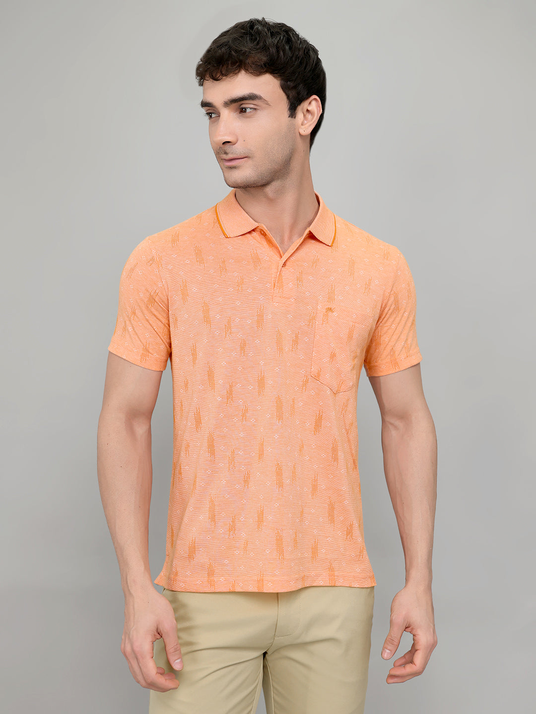 Monte Carlo Men Regular Fit Orange Tshirt L
