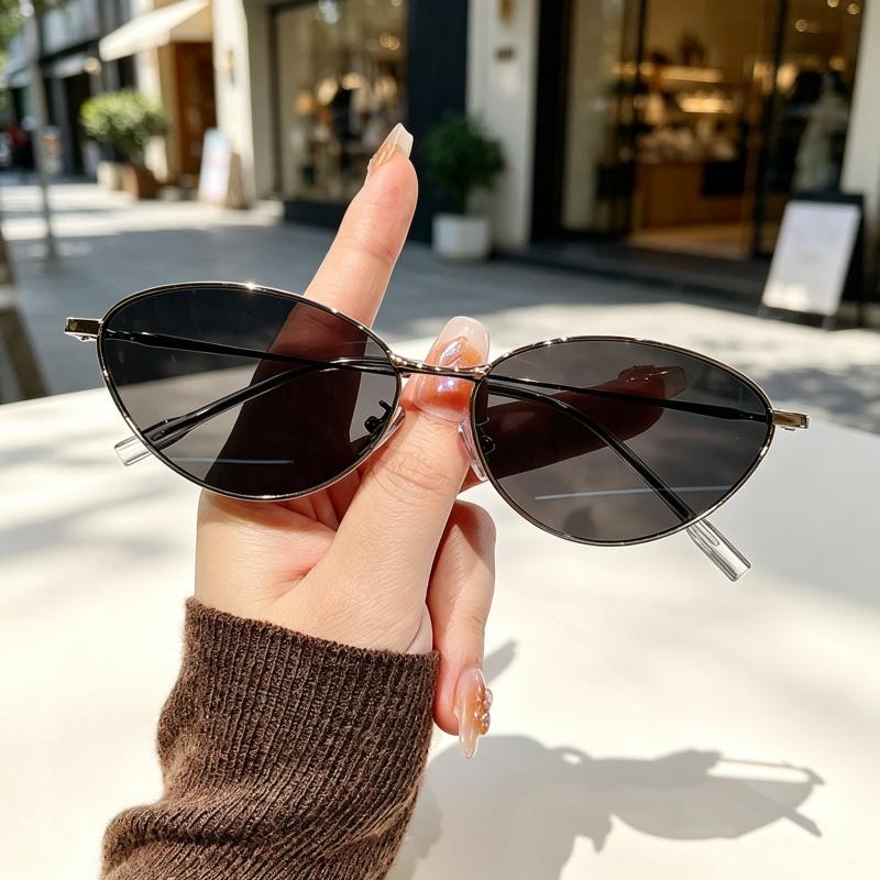 Retro Luxury Women Sunglasses High Quality Metal Frame UV400 Shades Outdoor Travel Beach Daily Street Sunscreen Eyewear