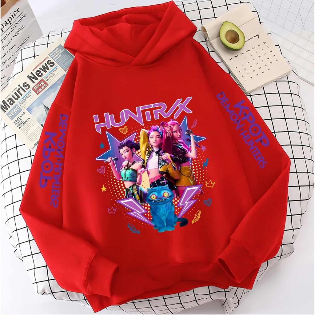 Y2K KPop Devil Hunter Hoodie for Teenage Girls Rumi KPop Devil Hunter Hoodie for Autumn Casual Long Sleeve Children's Clothing