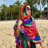 Women'S Color Printed Scarf, Fashionable Soft And Comfortable Daily Wear Shawl, Casual Multi-Functional Women'S Scarf