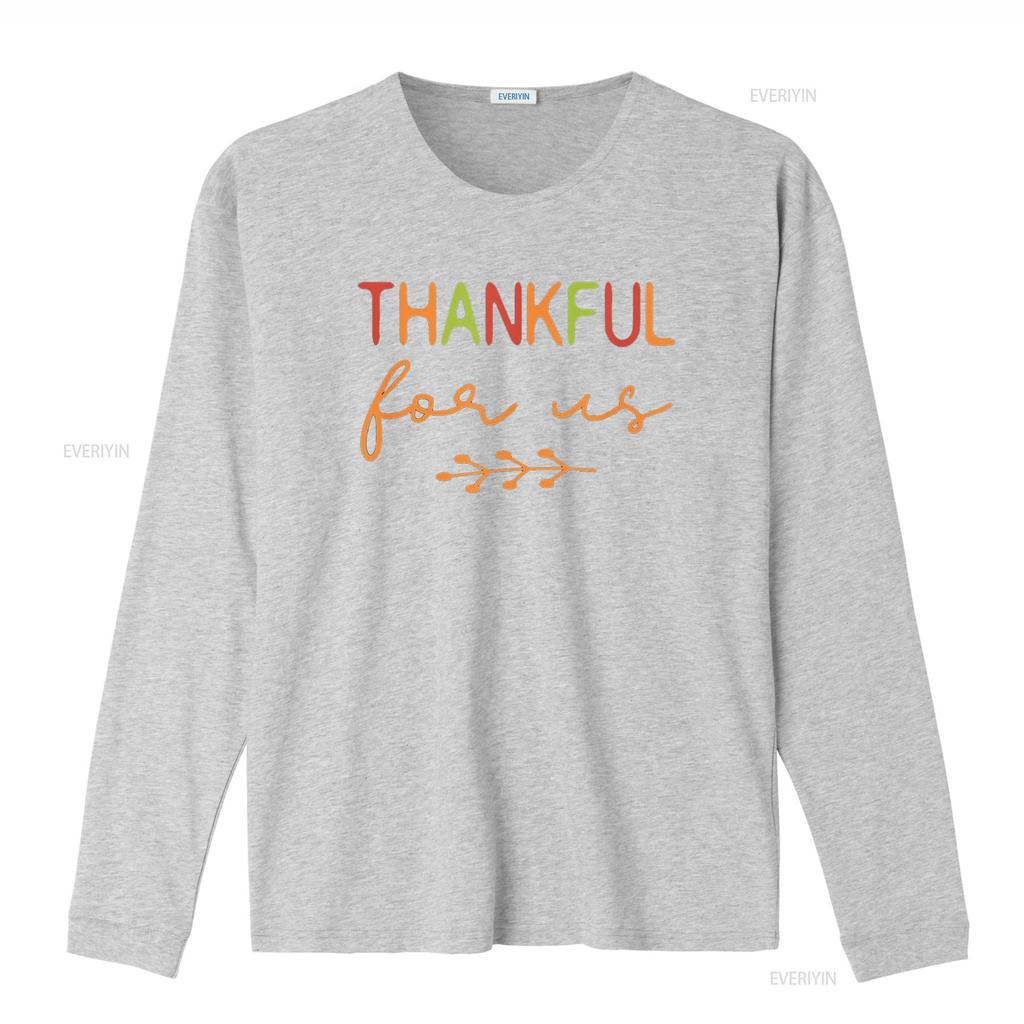 Thankful For Us Thanksgiving Matching Family Couples T Shirt Black vintage Washed Versatile Breathable Casual Unisex