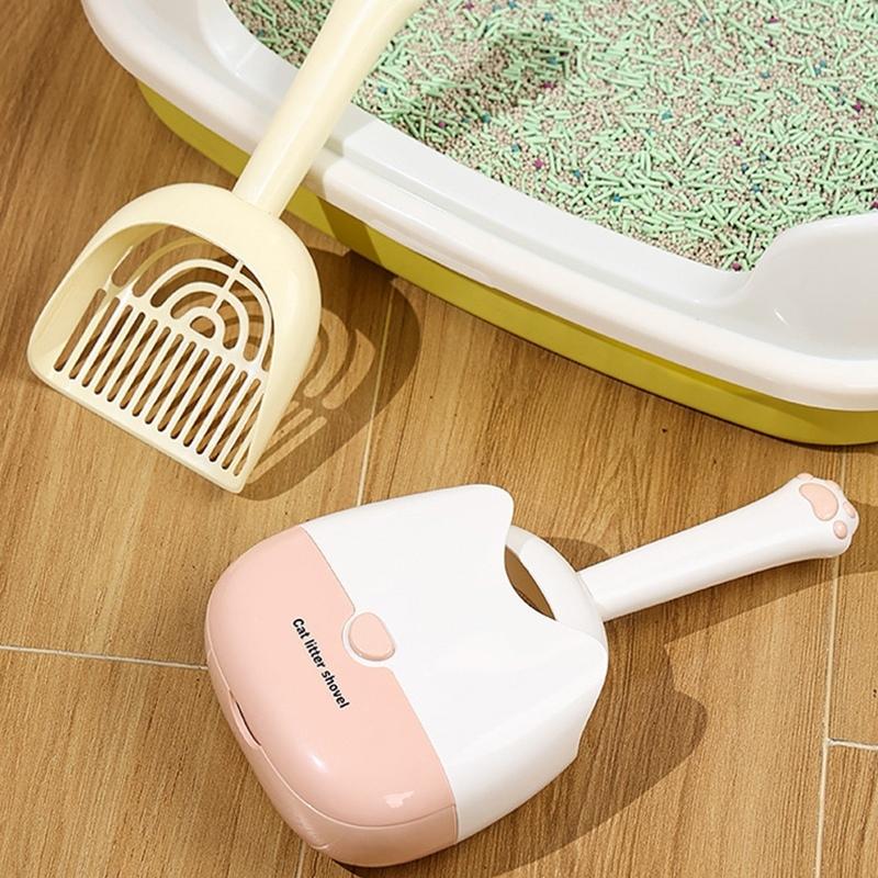 Wall Mounted Cat Litter Scoop Fine Mesh Double Size Gap Sifter Plastic Poop Cleaner Tool for Pet Waste Management Home Use Bathroom Organization