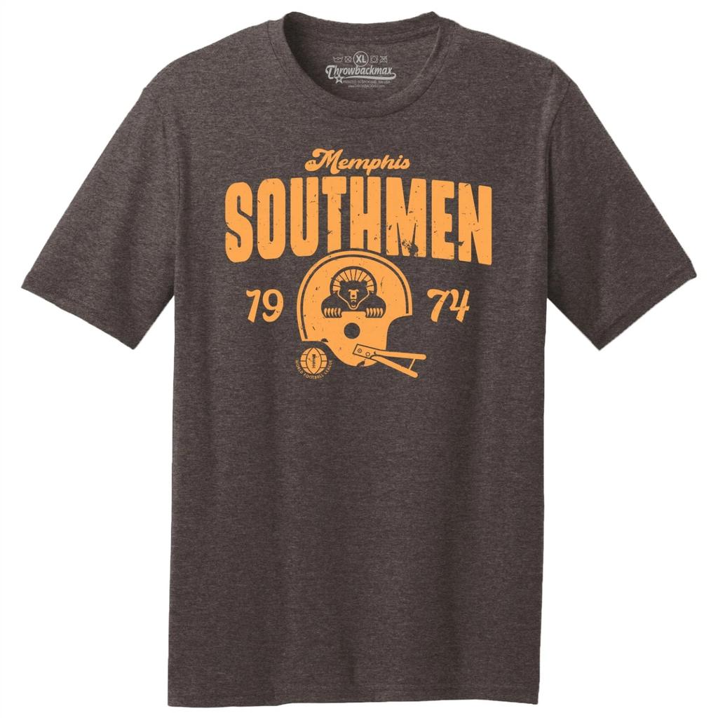 Memphis Southmen 1974 WFL Football TRI-BLEND Tee Shirt - Csonka, Warfield, Kiick