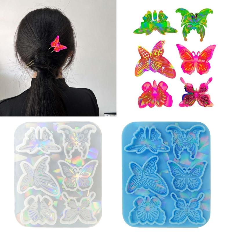 Holographic- Hairpin Silicone Mold Headdress Hair Pin Decor Casting Mold Headwear Mold DIY Craft Jewelry Making Supplies