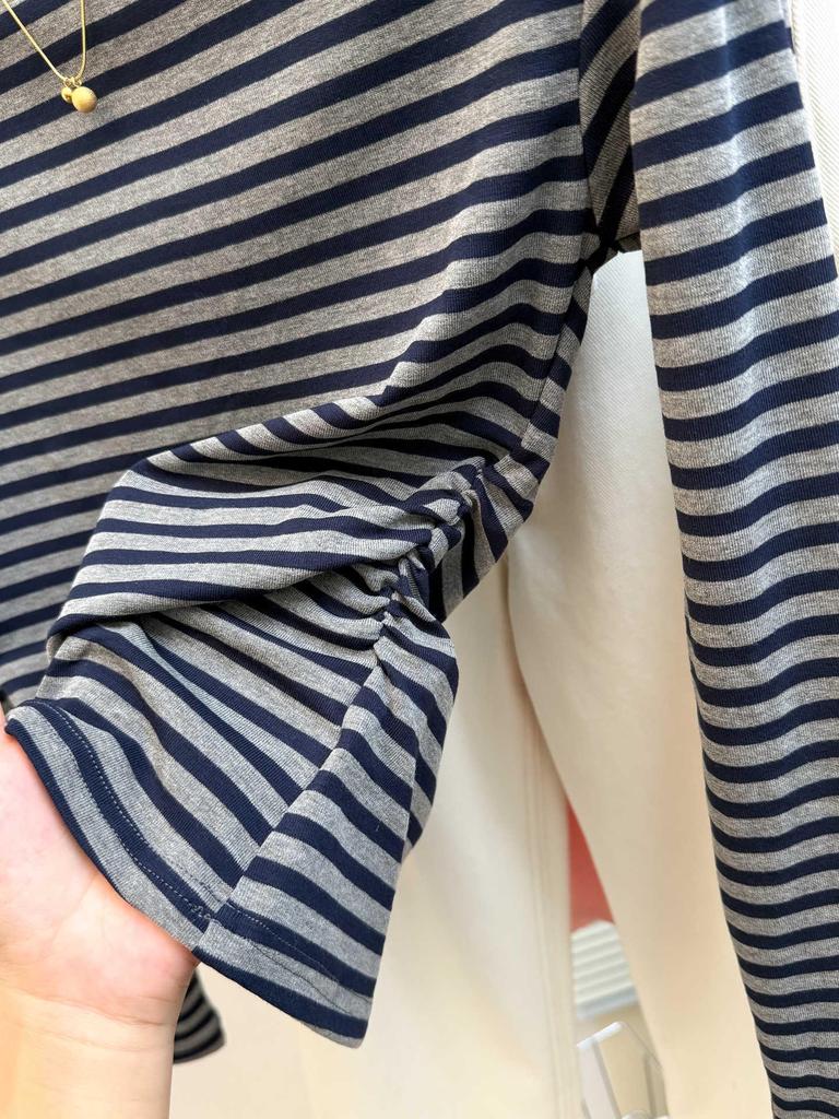Korean Striped One-Shoulder Long-Sleeve T-Shirt: Women's Fashion 2025