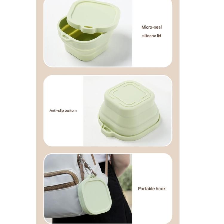 Adjustable Silicones Meal Box Foldable For Backpacks Purse Lunch Bags Freezers Safe And Nontoxic Materials