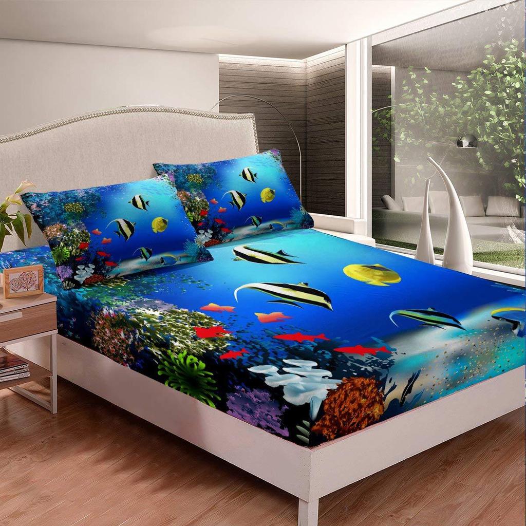 Car Vehicle Pattern Sheet Three-Piece Digital Printing Bedding Sheet Three-Piece Sheet Children Adults