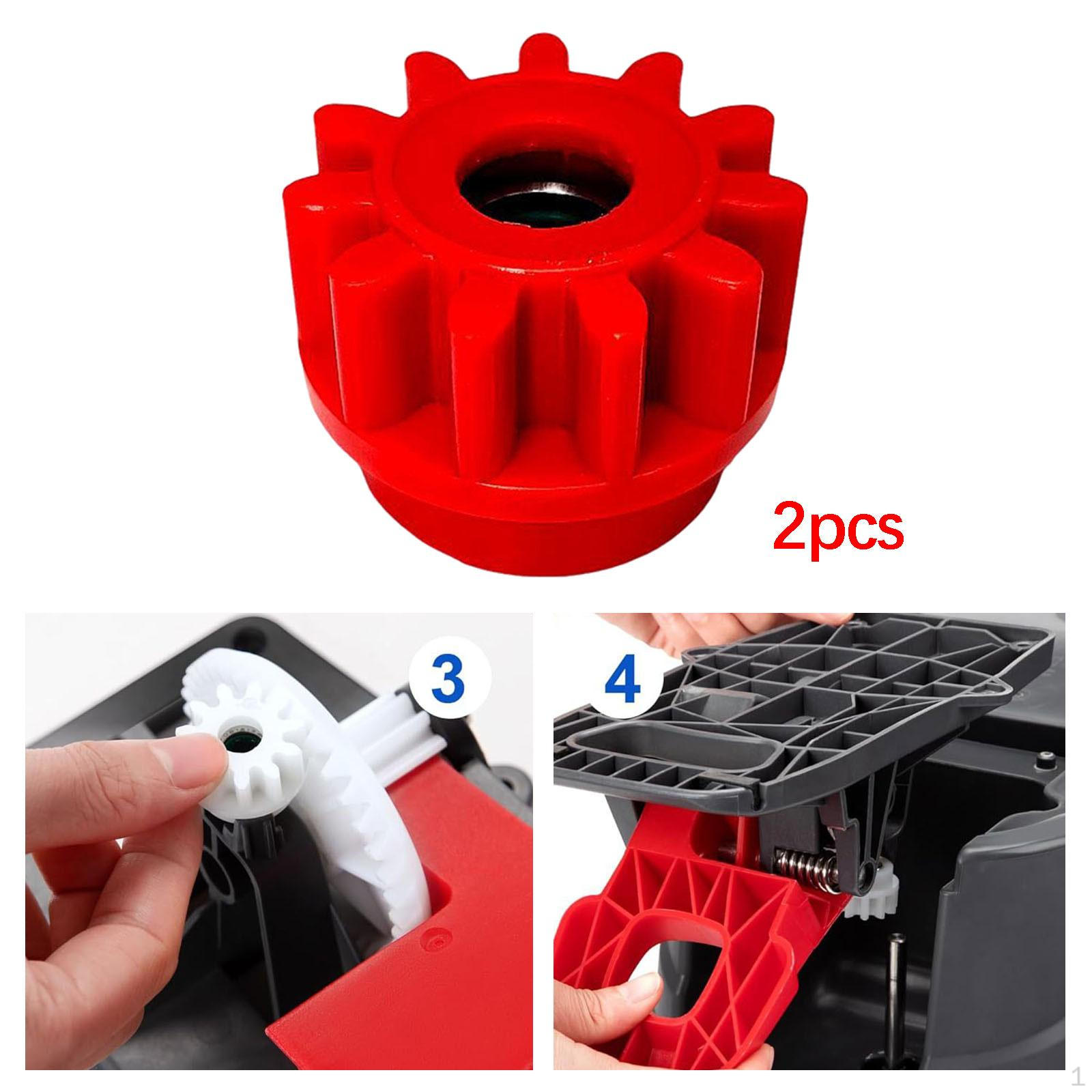 2 Peças Balde de Mop Pedal de Engrenagem Engrenagens de Rolamento de Vassoura de Reposição branco