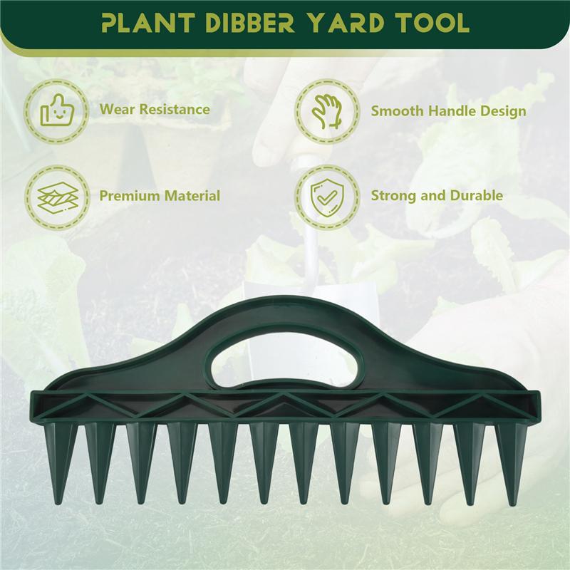 M-Modern-Plant Dibber Yard Tool For Transplanting Plants Vegetable Gardening Smaller Seedling Sowing Seeds Green 1 Piece