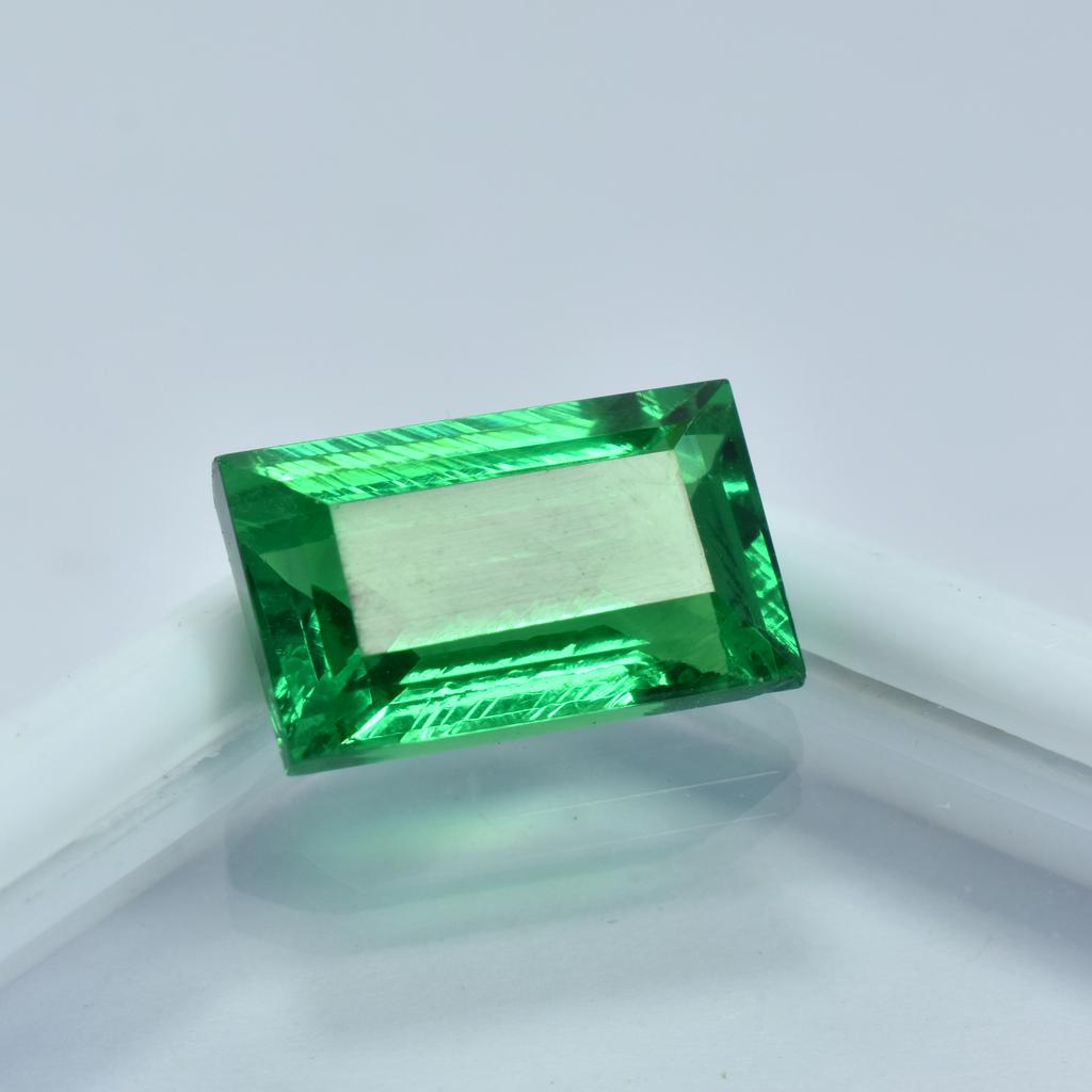 CERTIFIED Natural Tourmaline  Green Baguette Cut 8.9 Ct Ring Size Loose Gemstone H-813cc