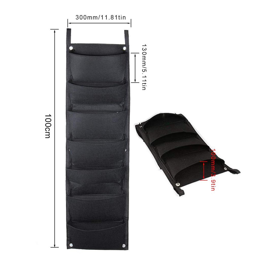 Flower Planting Bag 7 Slots Breathable Wall Hanging Growth Pouch Garden Growing Pot Garden Supplies