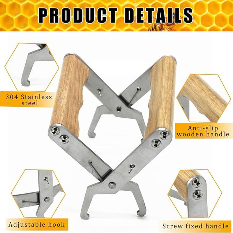 Frame Grip Holder Lifter Gripper Tool, Bee Frame Holder Hive Tool - Stainless Steel Beekeeping Equipment Bee Hive Frame Grip Tool Beekeeper Tool