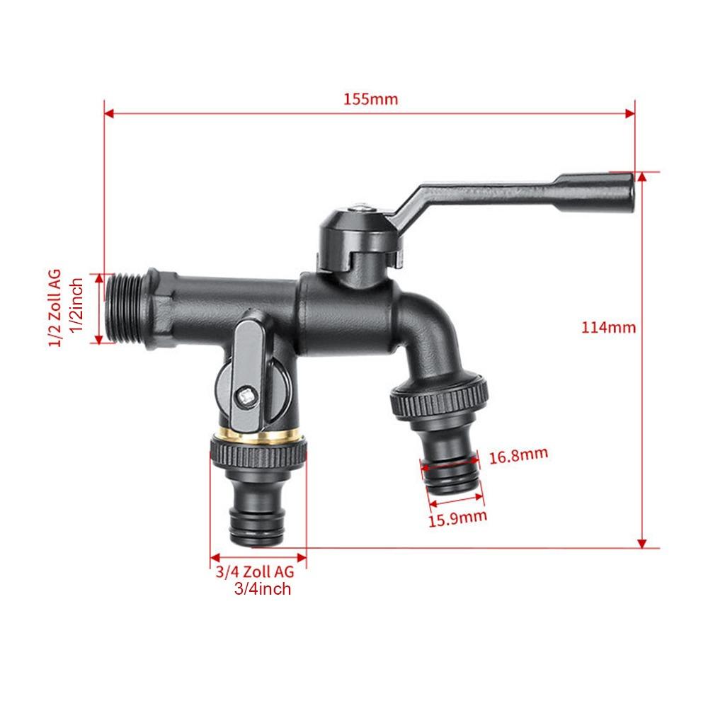 All Copper Tap Water Faucet One Into One Out 4/6/8 Points Valve Switch Thread Garden Irrigation Tank Tap Connector