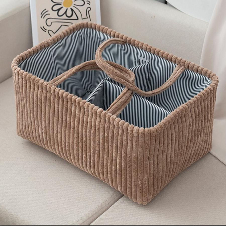 

Handwoven Storage Basket with Handles, Large Capacity Woven Laundry Hamper, Toy Organizer for Nursery, Home Decorative Cotton Ro темно-коричневого
