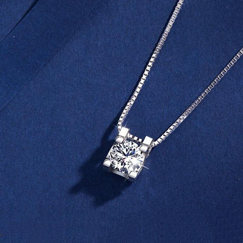 Korean Style Zircon White Gold-Plated Necklace Pendant Pendant only