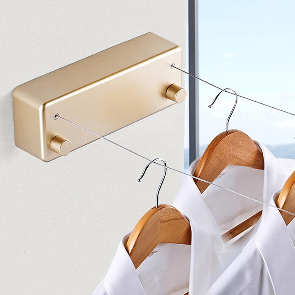 Dual Lines Retractable Clothesline Clothes Drying Line for Indoor Hotel Home Balcony Bathroom