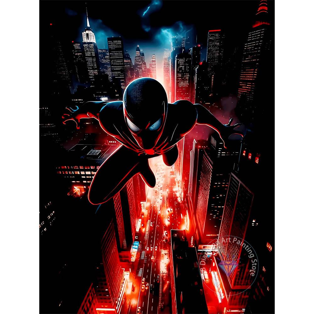 Spider-Man High-burning Realistic Style 5D Diamond Painting Full of Diamonds DIY Hand-applied Diamond Painting Hero Theme Decorative Painting Kit