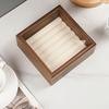 Glasdeckel Schmuckorganizer Samt-Innenleben Ringhalter Geschenk Holzschmuckschatulle Für den Heimgebrauch