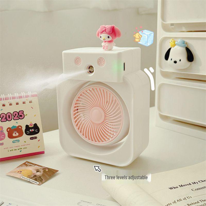 USB Rechargeable Desktop Cooling Fan & Humidifier with Three-Speed Settings Default