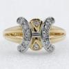 CELINE Macadam Ring K18 yellow gold/Pt900Platinum/diamond #5.8(US Size) 4.6g Women Used