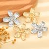 Retro Floral Metal Alloy Stud Earrings – Versatile High-End Design for Women