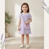 Summer New Children'S Dress Cartoon Cat Bag Girls' Princess Dress Fashionable Striped Kids' Dress