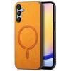 For Samsung Galaxy A25 5G (Global) (161.0 X 76.5 X 8.3mm) Leather Back Case Compatible with MagSafe Skin-touch Phone Cover