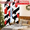 2D Flat Printing  2pcs Heartful Stripes Print Chic Curtains Polyester Curtains Versatile All Perfect for Bedroom & Various Living