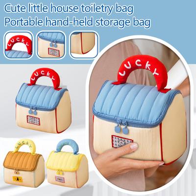 Cute House,Shaped Toiletry Bag Large Capacity Portable Makeup Organizer For Women