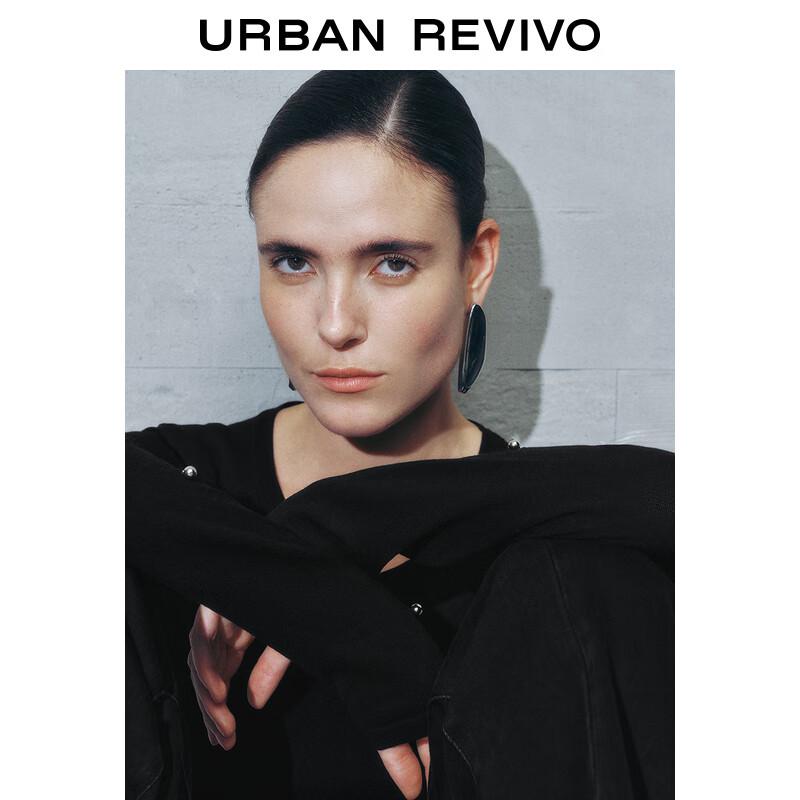 UR Women's Metal Studded Round Neck Knit Sweater