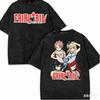 Fairy Tail Washed T Shirt 2026 New Model Personality Clothes Shirt Year Round Clothing Vintage Loose Couples Breathable Classic