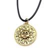Pěticípá hvězda Slunce Měsíc Pentagram Nebeský přívěsek Starožitný bronzový kov Párový náhrdelník Trendy