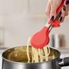 Vertical Foot Kitchen Food Tongs – Stainless Steel Heat Resistant Silicone Tips Round, Strong Comfort Grip,Non-Scratch Pan, for Cooking, BBQ, Salad