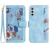 For Samsung Galaxy S25 Case PU Leather Floral Phone Cover with Card Slots