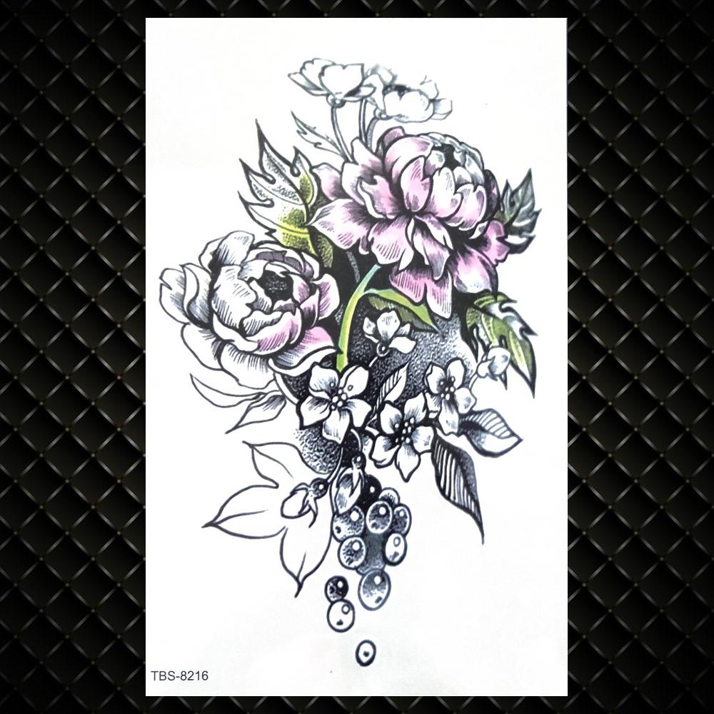 Black Dragon Fake Temporary Tattoos For Men Women Wolf Flower Tattoo Sticker Wings Creative Coyote Water Transfer Tatoo Arm Hand