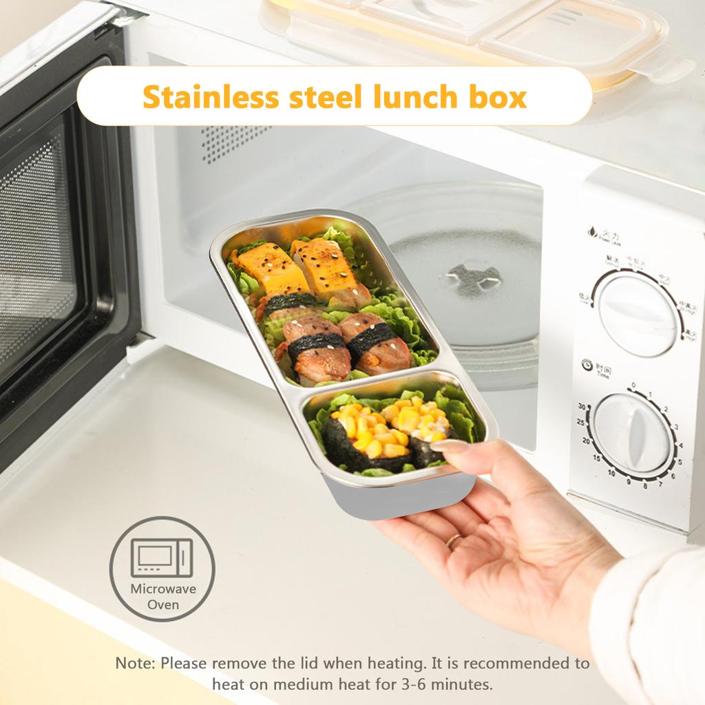Outdoor Stainless Steel Lunch Box Camping Hiking Travel Portable Food Container Stainless Steel Color
