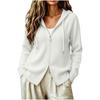 Women's Zip-Up Hooded Knit Cardigan Top for Layering
