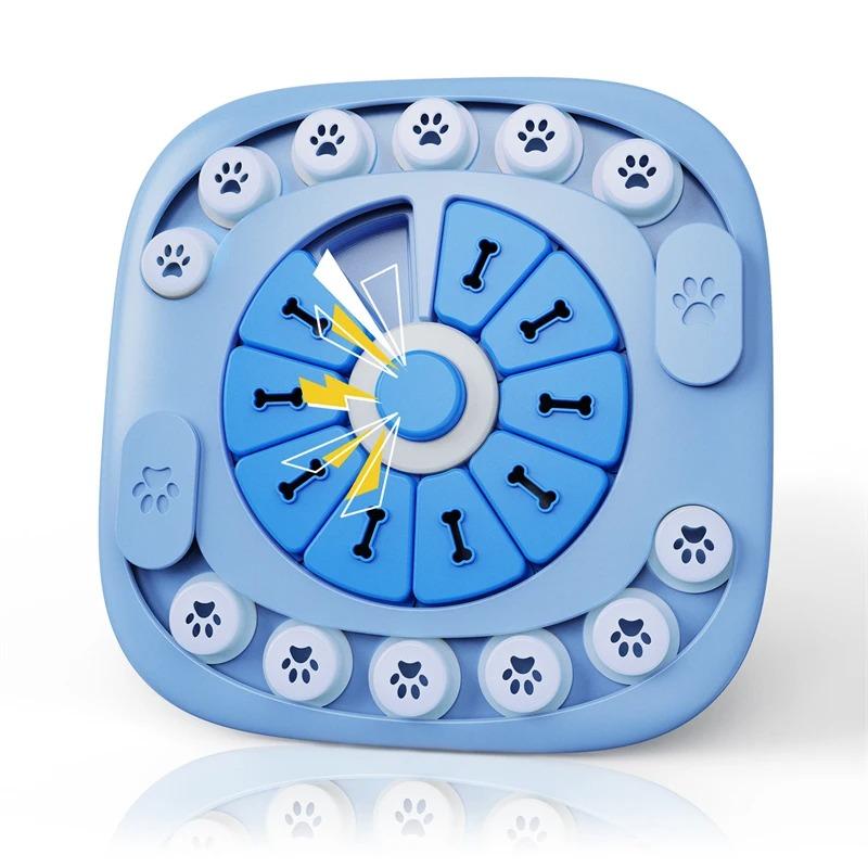 

3in1 Interactive Dog Puzzle Toys - Fun Slow Feeder Brain Education Treat Puzzles with IQ Squeak Design - Educational Dog Toys синий