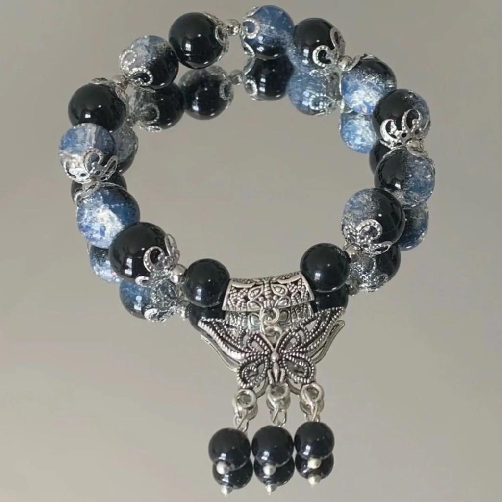 Bracciale Moda Rovine degli Abissi Farfalla Nappa Colore Blu Gioielli da Festa Accessori Regali da Donna